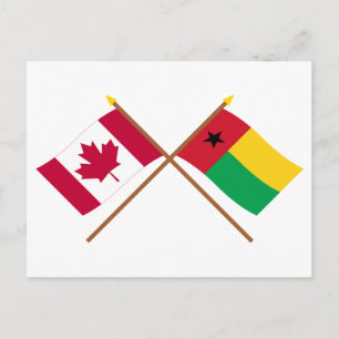 Cartão Postal Bandeiras cruzadas do Canadá e da Guiné-Bissau