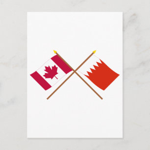Cartão Postal Bandeiras cruzadas do Canadá e do Bahrein