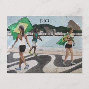 Cartão Postal bandeiras da praia do rio