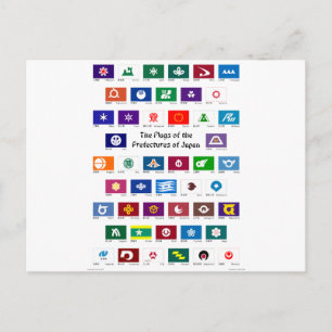 Cartão Postal Bandeiras das Prefeituras do Japão