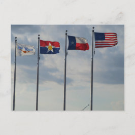 Cartão Postal Bandeiras de Ft Worth, Dallas, Estado do Texas e b