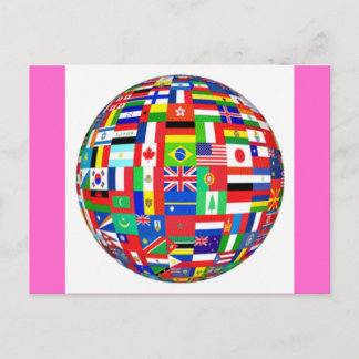 Cartão Postal Bandeiras do Mundo