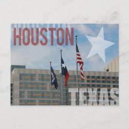 Cartão Postal Bandeiras sobre Houston, Texas