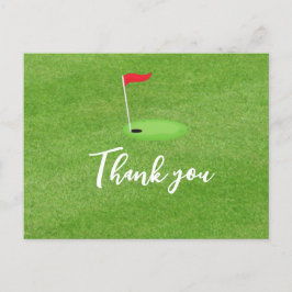 Cartão Postal Bandeja de golfe na grama verde obrigado você para