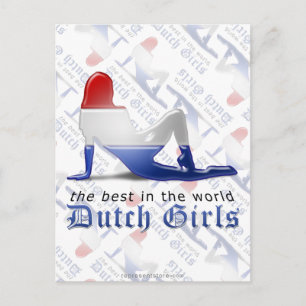 Cartão Postal Bandeja de Silhouette Dutch Girl