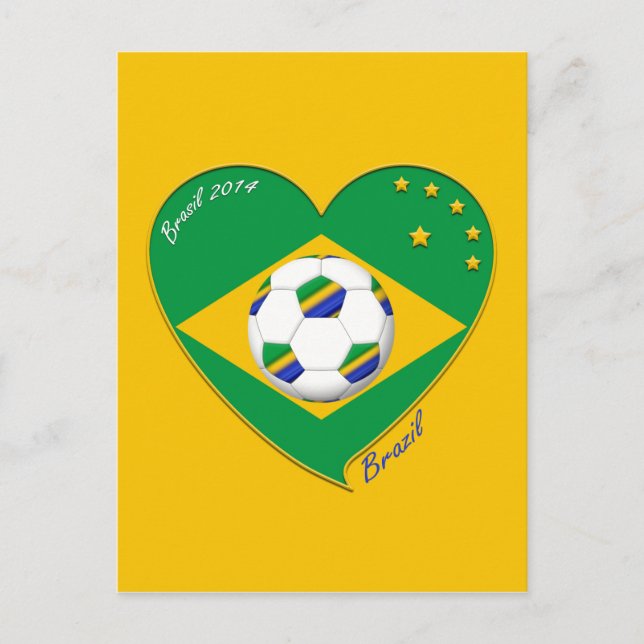 Cartão Postal Bandera de BRASIL FÚTBOL de campeones del mundo (Frente)