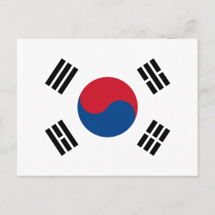 Cartão Postal Bandera de Corea del Sur