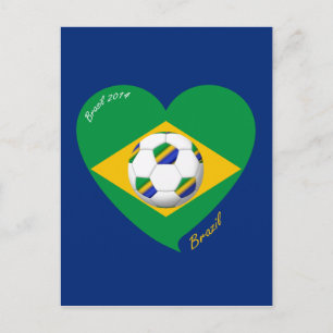 Cartão Postal Bandera do BRASIL FÚTBOL equipo nacional 2014