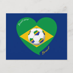 Cartão Postal Bandera do BRASIL FÚTBOL equipo nacional 2014