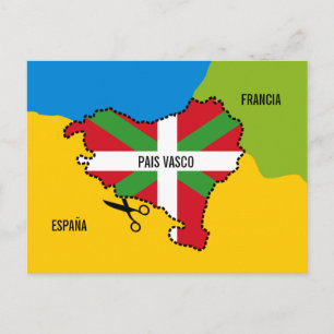 Cartão Postal Bandera Ikurriña, independencia por el país vasc