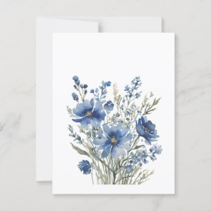 Cartão Postal Bando de Flores de Aquarela Elegante
