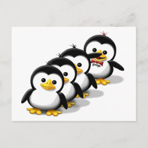 Cartão Postal Bando de Pinguins