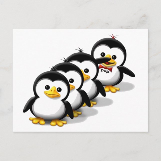 Cartão Postal Bando de Pinguins (Frente)