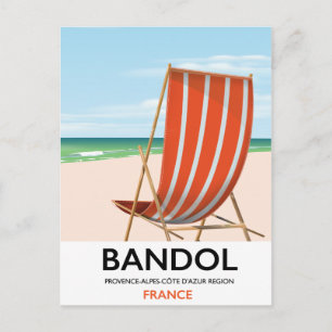 Cartão Postal Bandol sudeste da França, poster à beira-mar.
