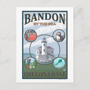 Cartão Postal Bandon, Poster de viagens do OregonScenic