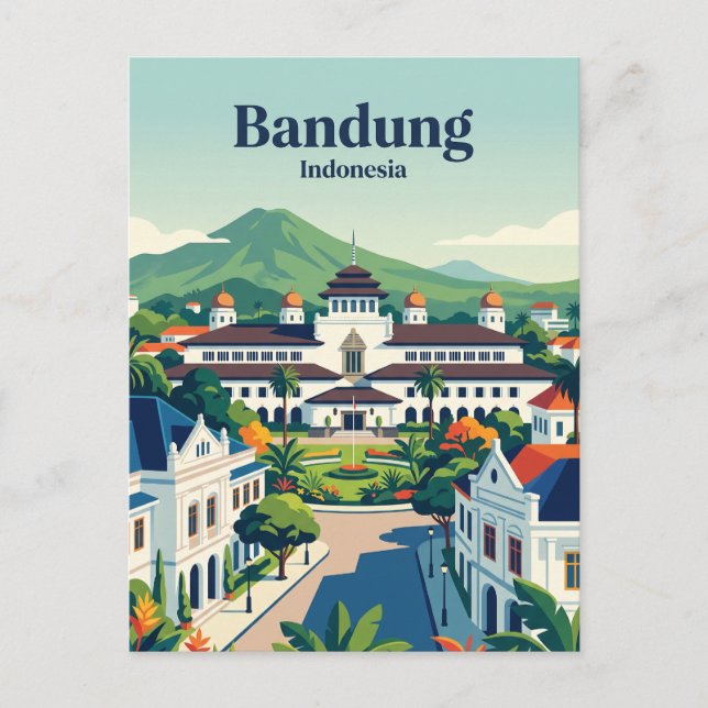 Cartão Postal Bandung, Java Ocidental Indonésia (Frente)