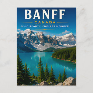 Cartão Postal 🏔️ Banff Canadá Decoração de Casa Lago da Montanh