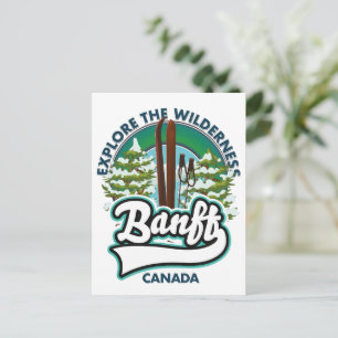 Cartão Postal banff canadá para esqui logotipo