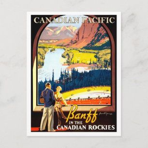 Cartão Postal Banff nos foguetes canadenses, viagens vintage