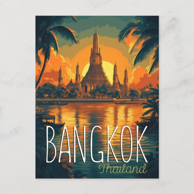 Cartão Postal Bangkok, que Viagem do Templo de Arun (Frente)