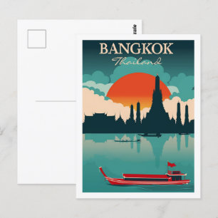 Cartão Postal Bangkok Tailândia Antigo Local de Viagem Famoso