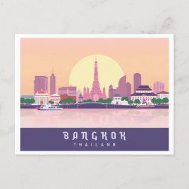 Cartão Postal Bangkok Tailândia Pastel Viagem Design