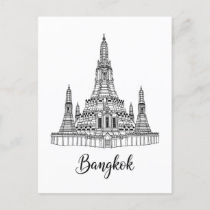Cartão Postal Bangkok Tailândia Wat Arun 