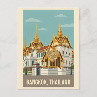 Cartão Postal Bangkok Thailand Vintage Travel Poster