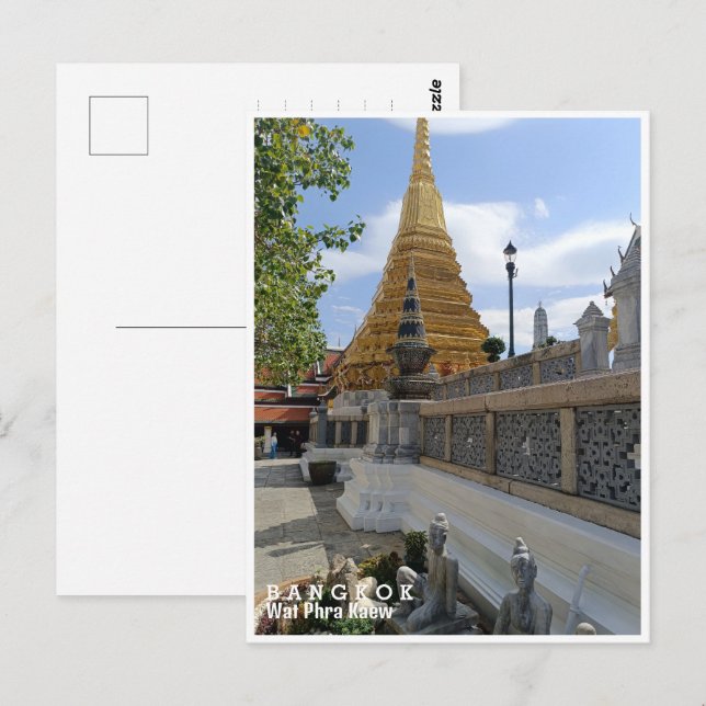 Cartão Postal Bangkok, Wat Phra Kaew, Tailândia (Frente/Verso)