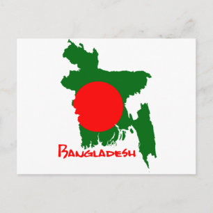 Cartão Postal Bangladeche Map