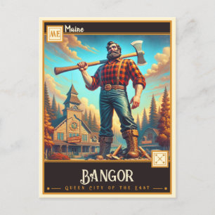 Cartão Postal Bangor, Maine   Vintage