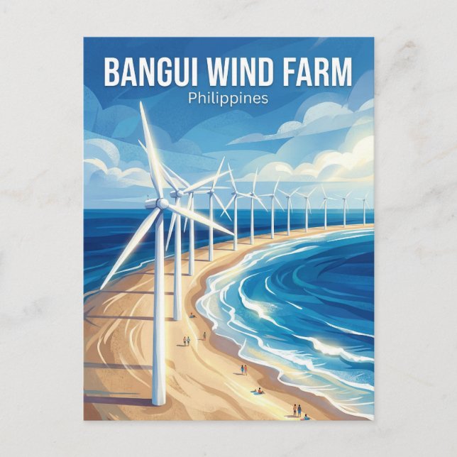Cartão Postal Bangui Windmills Philippines (Frente)