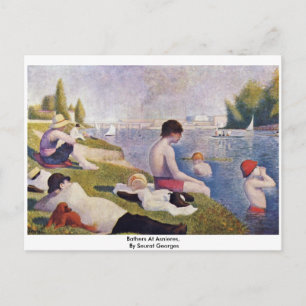 Cartão Postal Banheiras Em Asnieres, Por Seurat Georges