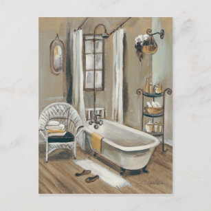 Cartão Postal Banheiro francês com banheira