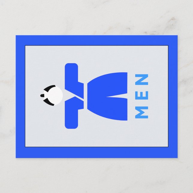 Cartão Postal Banheiro masculino, Sinal japonês (Frente)