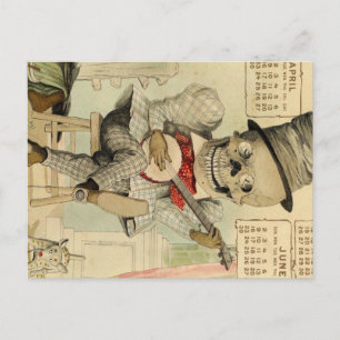 Cartão Postal Banjo do vintage que joga o esqueleto