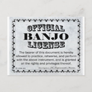 Cartão Postal Banjo License