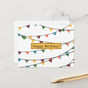 Cartão Postal Banner de Aniversário Feliz Aniversário