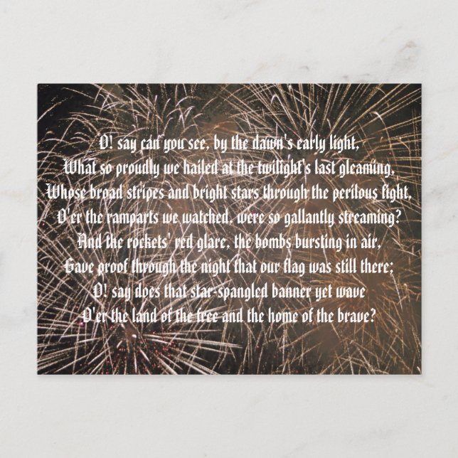 Cartão Postal Banner e Fireworks com rotação de estrelas (Frente)