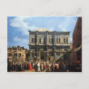 Cartão Postal Banquete de San Rocco por Canaletto