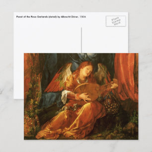 Cartão Postal Banquete do Anjo das Garantes Rosa por Albrecht Du