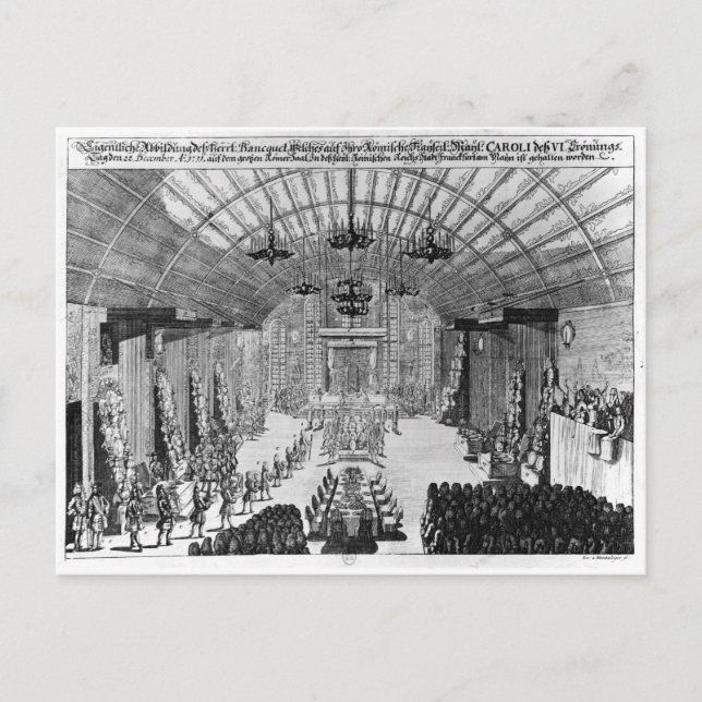 Cartão Postal Banquete na Sala Romer em Frankfurt-am-Main (Frente)