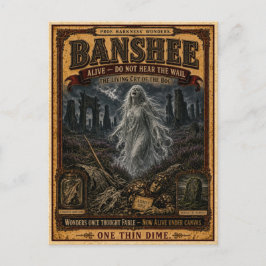 Cartão Postal Banshee, Vintage Circus Monster