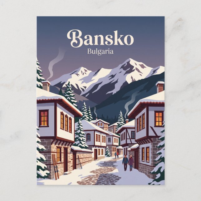 Cartão Postal Bansko Bulgária (Frente)