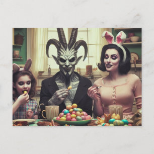 Cartão Postal Baphomet Páscoa Dark Horror