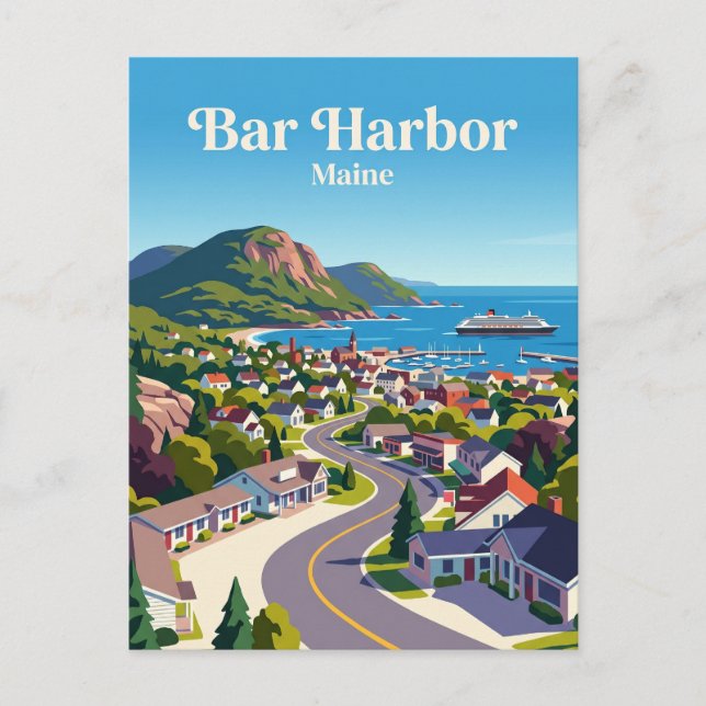 Cartão Postal Bar Harbor EUA (Frente)