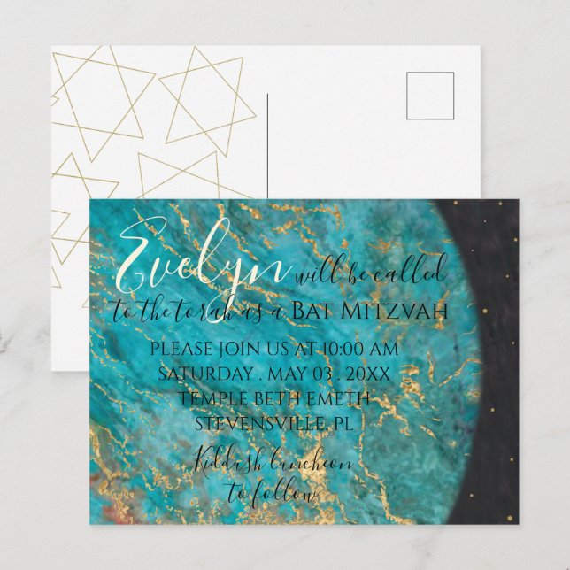 Cartão Postal Bar ou Bat Mitzvah fora deste mundo (Frente/Verso)