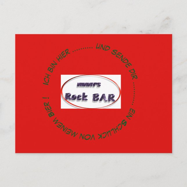 Cartão Postal Bar Rock da Mimmy (Frente)