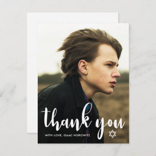 Cartão Postal Bar Simples Mitzvah Obrigado Estrela de David Foto