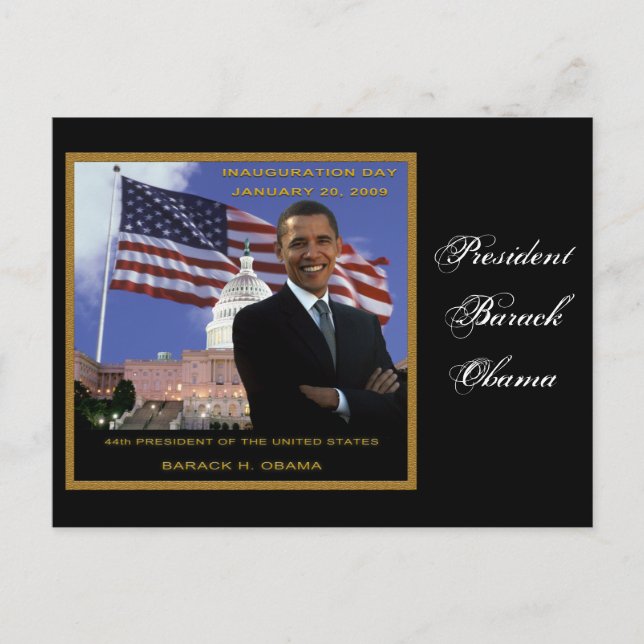 Cartão Postal Barack Obama 2009 (Frente)